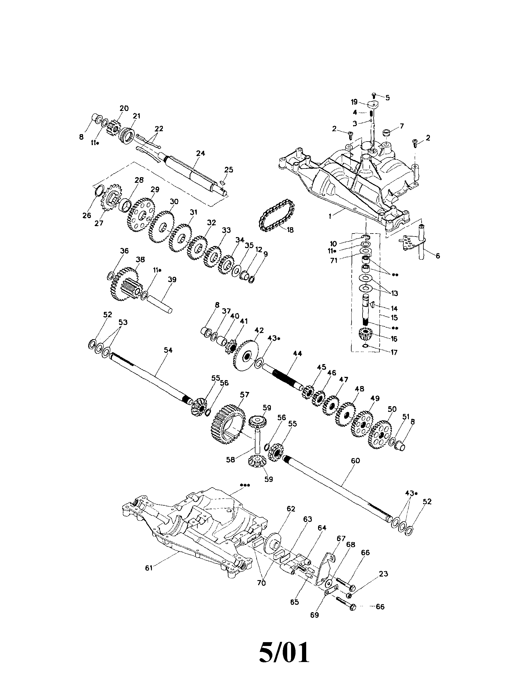 Dana Transaxle Diagram and Parts List for 917273397  Craftsman Lawn Tractor