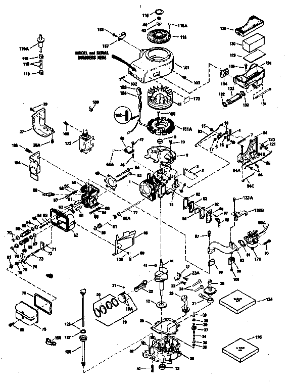 Engine Diagram and Parts List for 143386162  Craftsman Engine