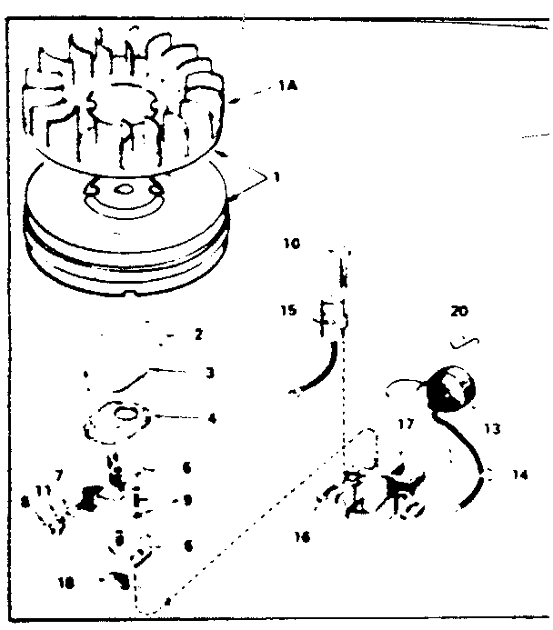 Magneto No. 610842 Diagram and Parts List for 143716022  Craftsman Engine