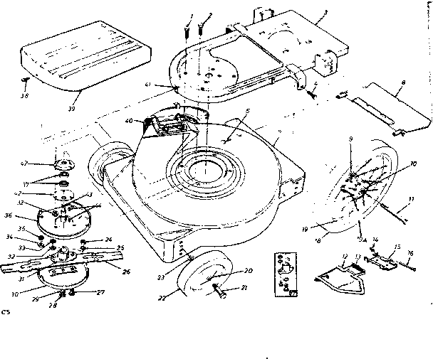 Mower Housing Diagram and Parts List for 247881021  Craftsman Lawn Mower