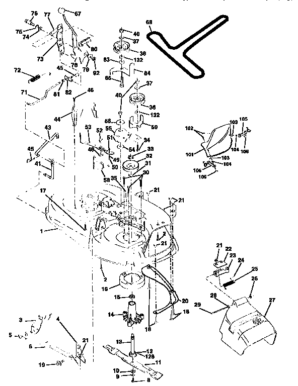 Mower Diagram and Parts List for 917258080  Craftsman Lawn Tractor