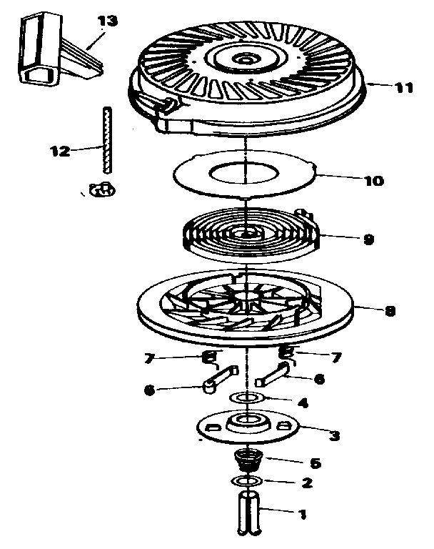 Rewind Starter Diagram and Parts List for 143834032  Craftsman Engine