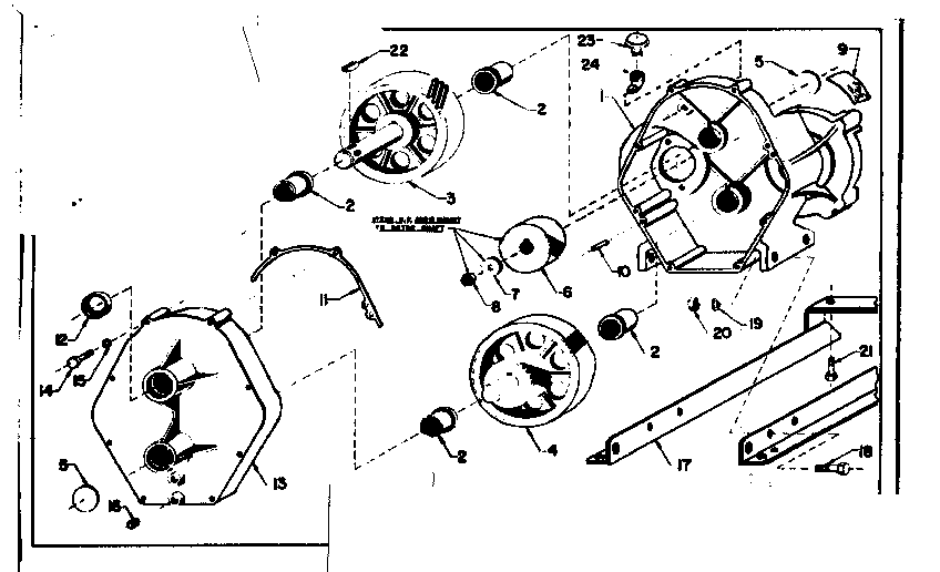 Gear Housing Assembly Diagram and Parts List for 5805405-0  Craftsman Engine