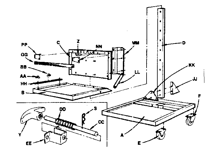 Unit Parts Diagram and Parts List for 65356  Craftsman Tool Stand & Cart