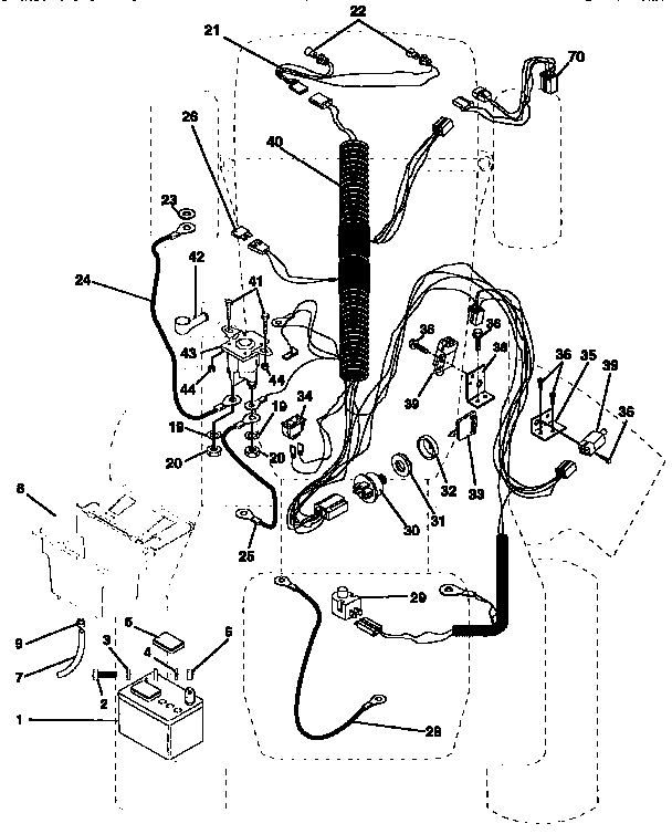Electrical Diagram and Parts List for 917257591  Craftsman Lawn Tractor