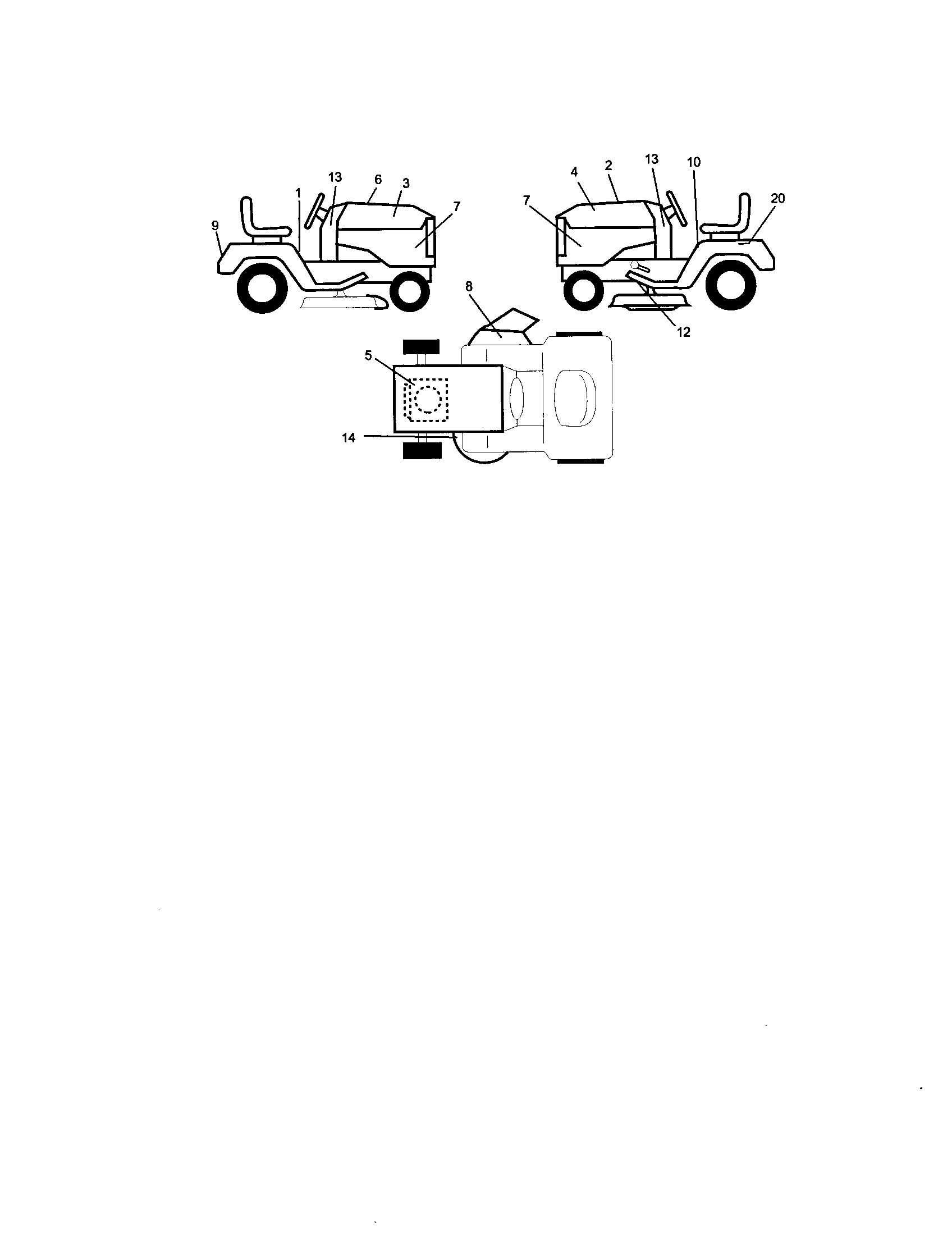 Decals Diagram and Parts List for 917271732  Craftsman Lawn Tractor