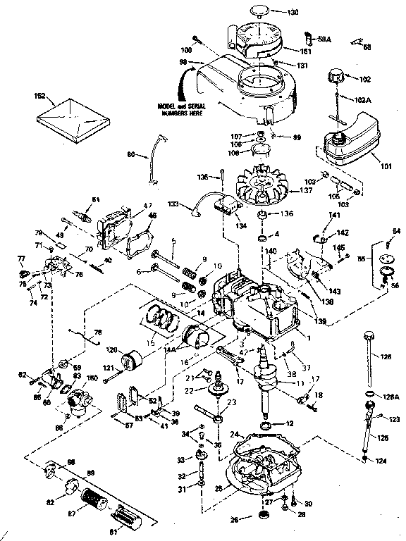 Engine Diagram and Parts List for 143384092  Craftsman Engine