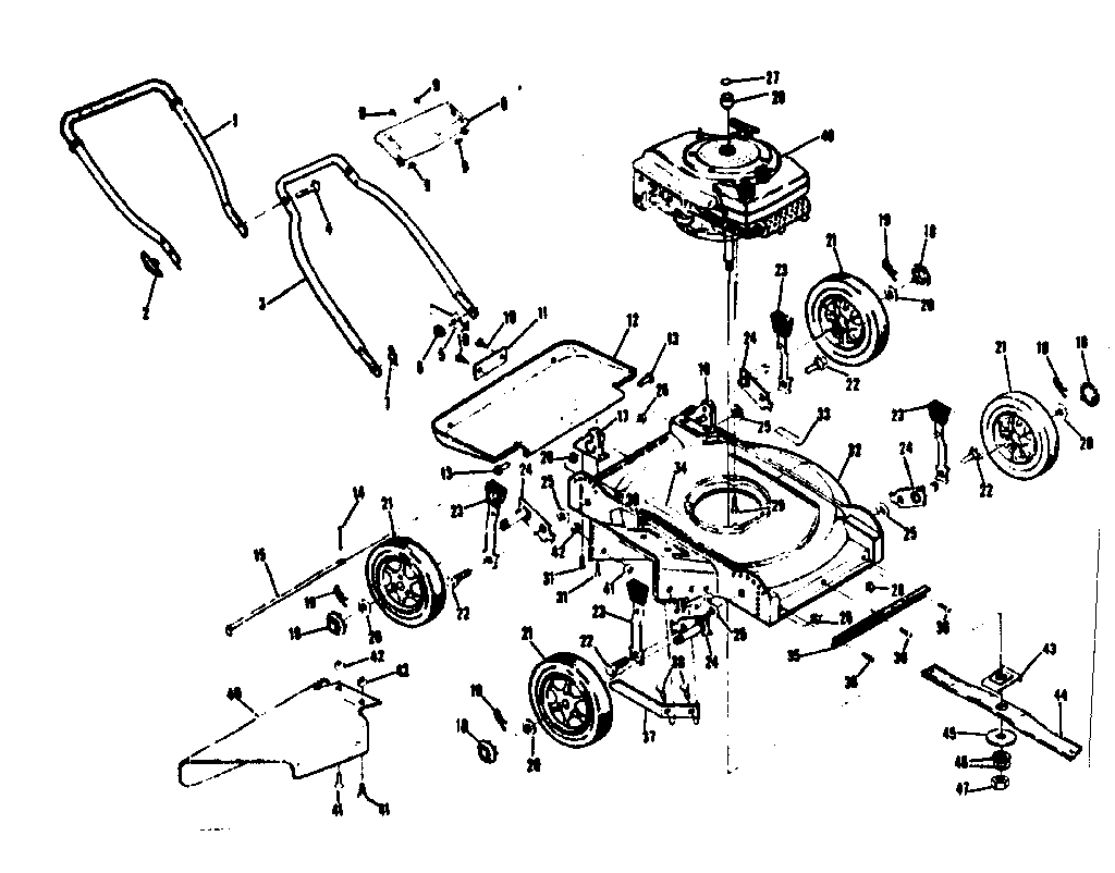 Replacement Parts Diagram and Parts List for 13191475  Craftsman Lawn Mower