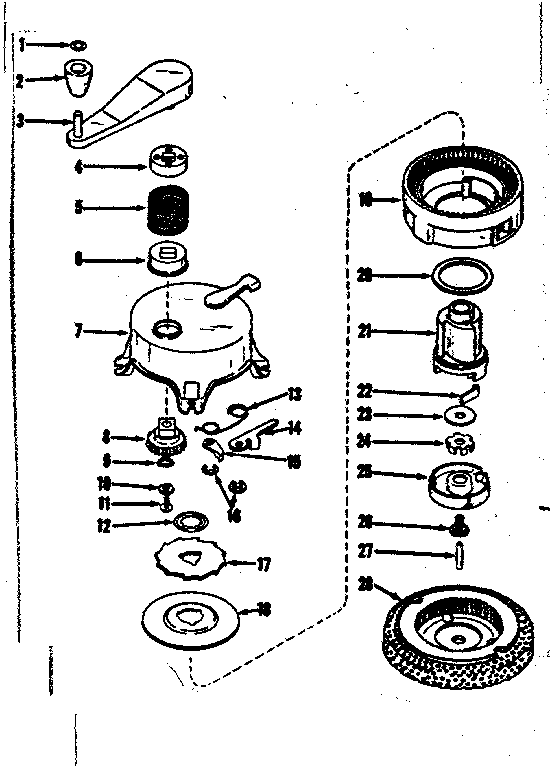 Ratchet Self Starter No.30309 Diagram and Parts List for 143104080  Craftsman Engine