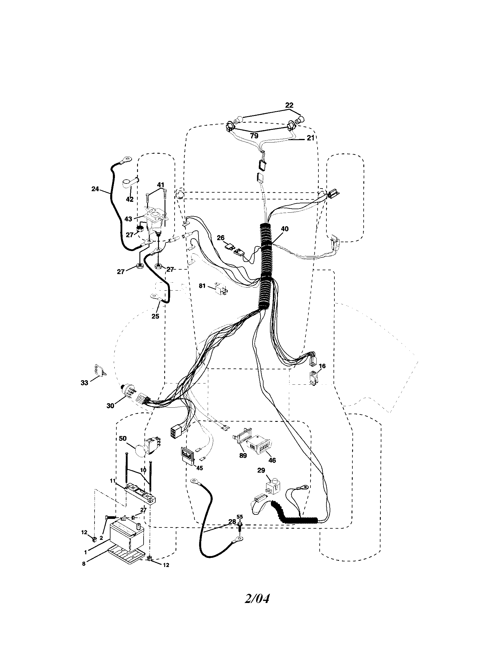 Electrical Diagram and Parts List for 917273621  Craftsman Lawn Tractor