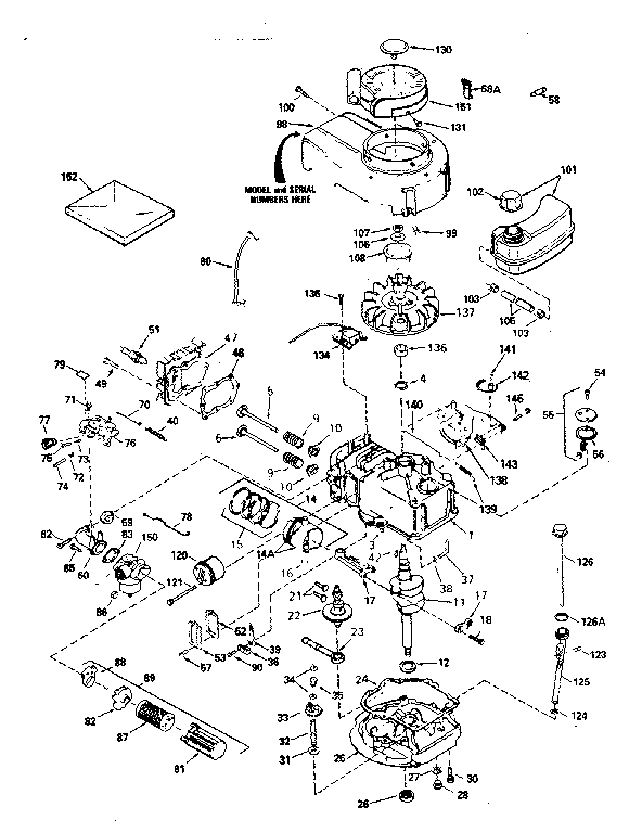 Engine Diagram and Parts List for 143384322  Craftsman Engine