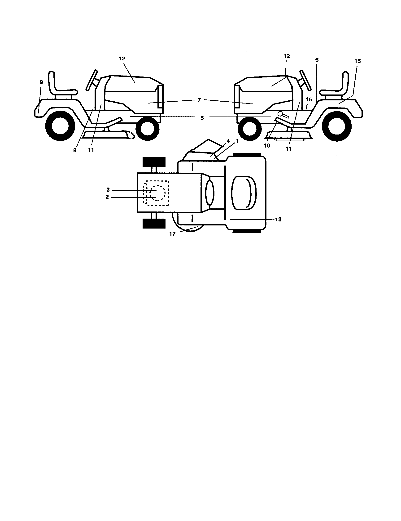 Decals Diagram and Parts List for 917257450  Craftsman Lawn Tractor