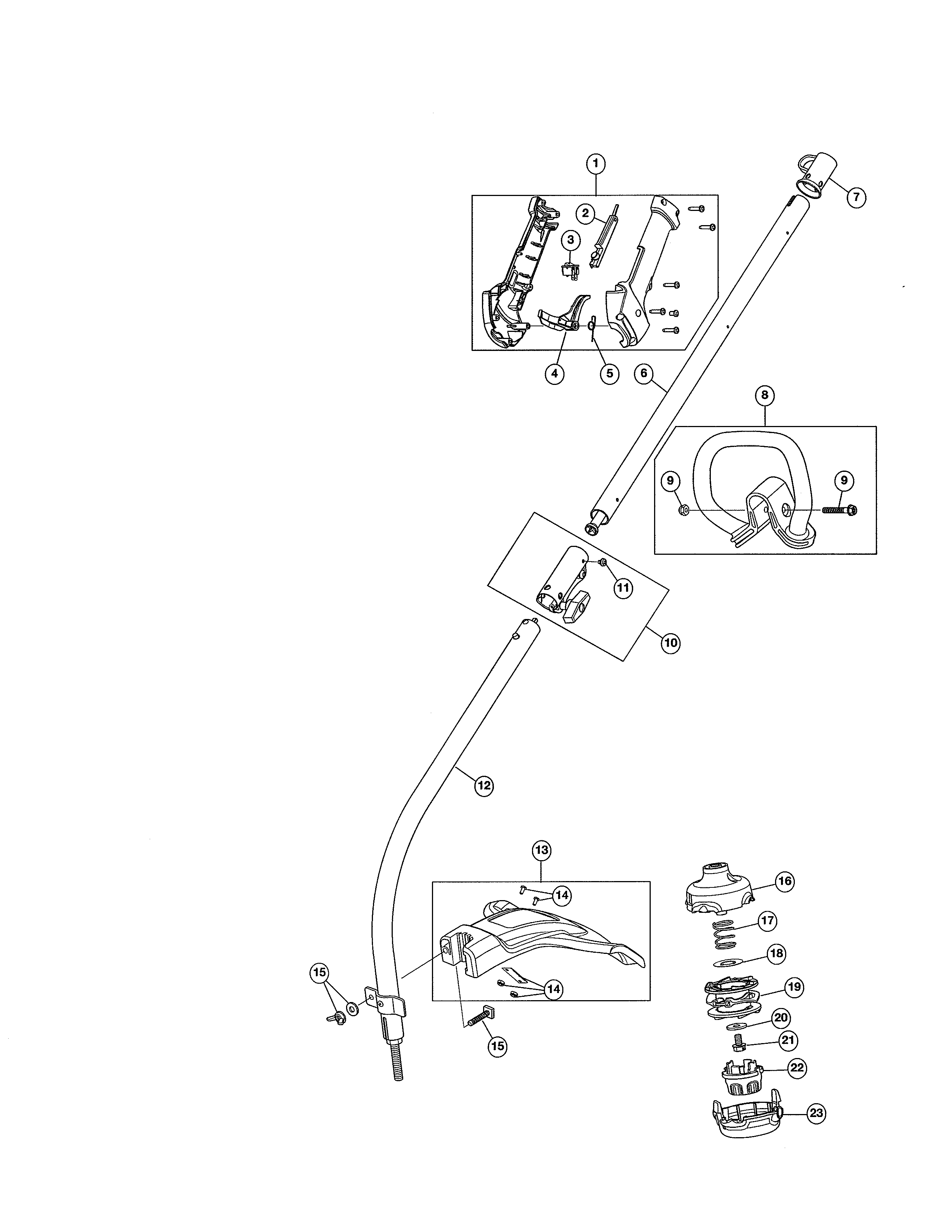 Throttle Housing/shaft/shield Diagram and Parts List for 316740820  Craftsman Trimmer