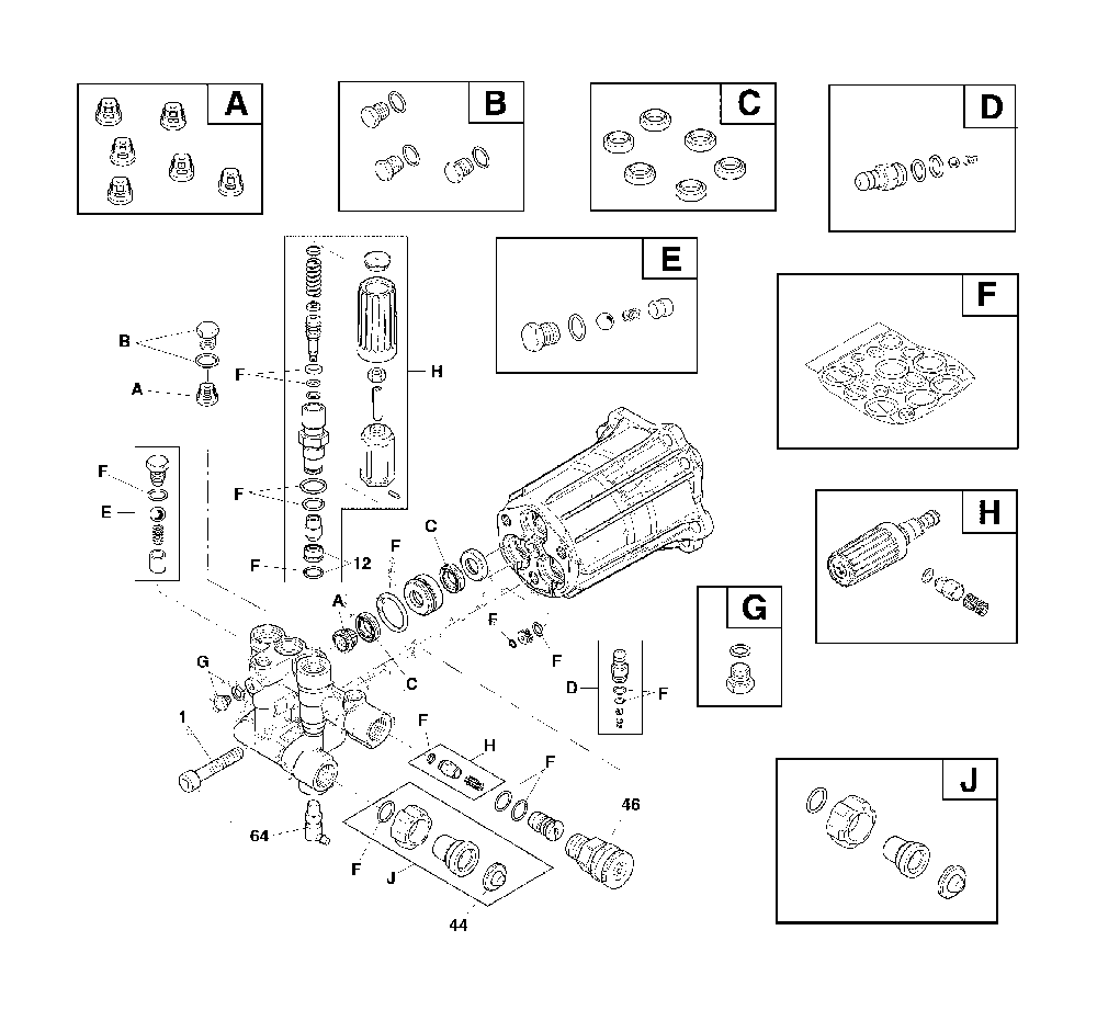 Pump Diagram and Parts List for CMXGWAS020736  Craftsman Pressure Washer