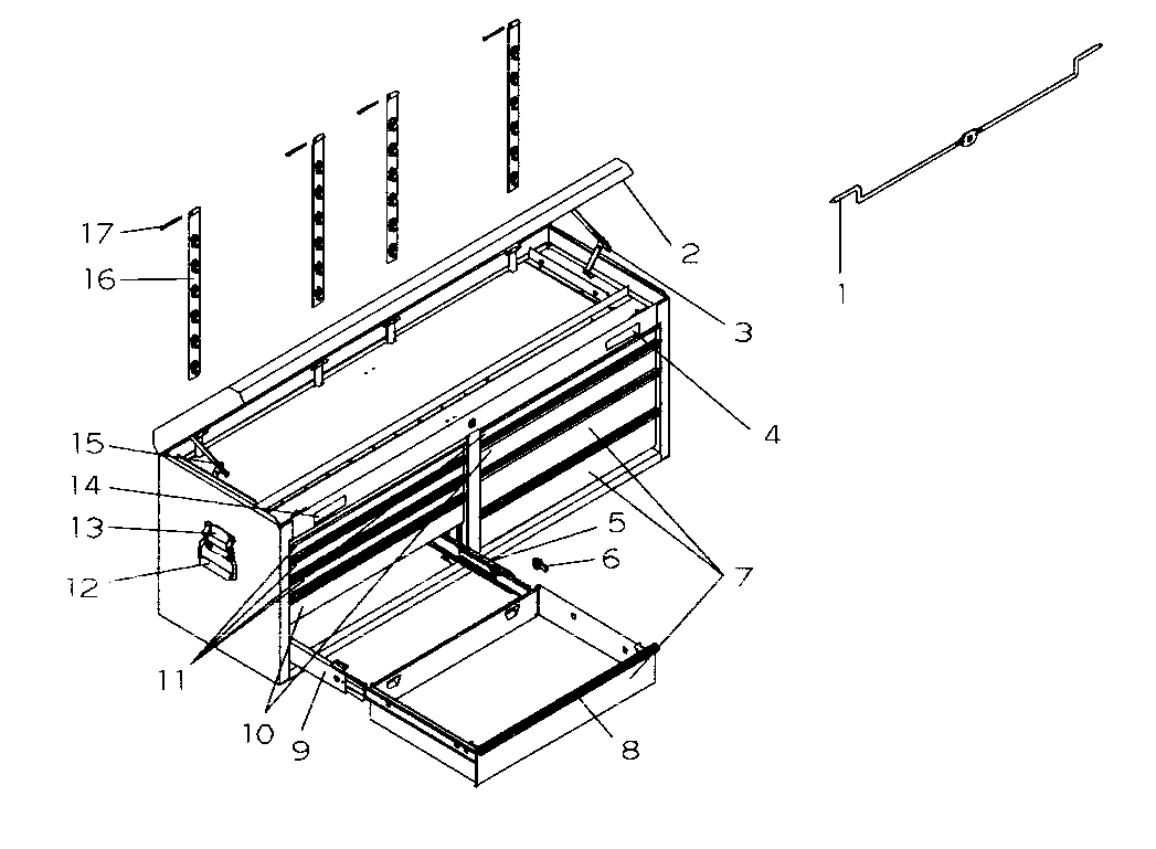 Tool Chest Diagram and Parts List for 706954771  Craftsman Tool Stand & Cart