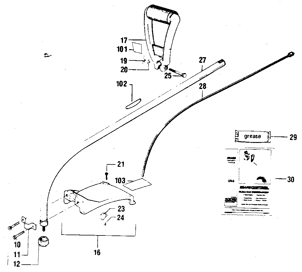 Drive Shaft Diagram and Parts List for 358796122  Craftsman Trimmer
