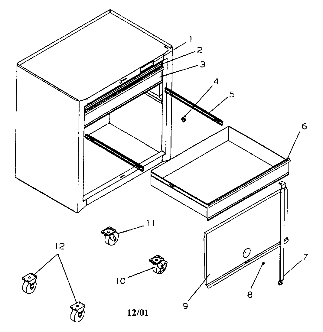 Tool Chest Diagram and Parts List for 706658821  Craftsman Tool Stand & Cart