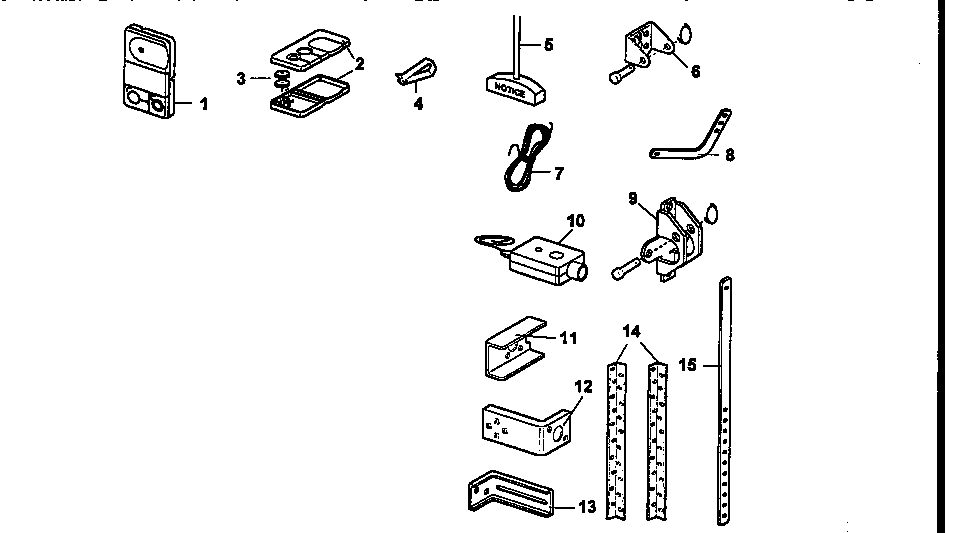 Installation Diagram and Parts List for 13953800SRT  Craftsman Garage Door Opener