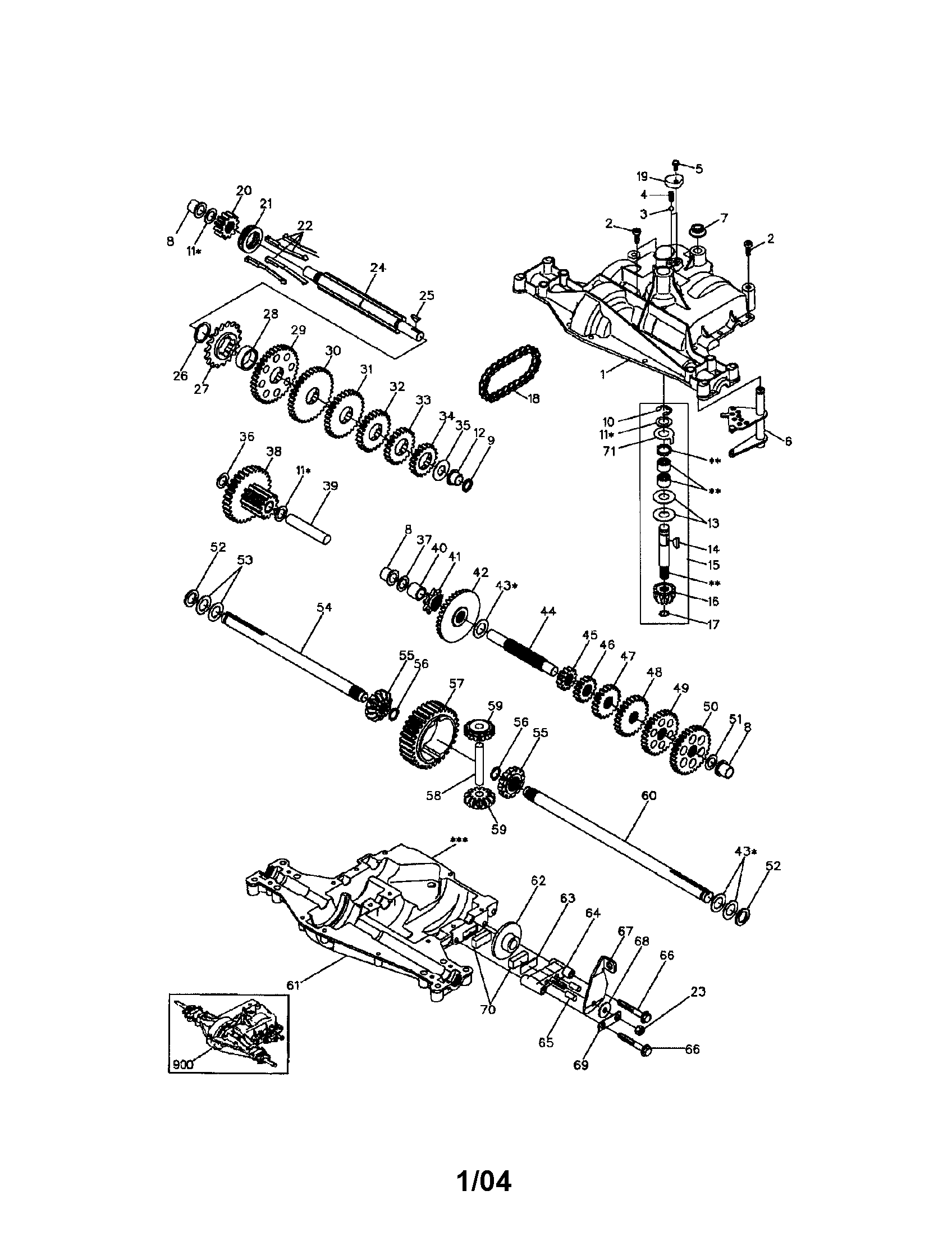 Dana Transaxle Diagram and Parts List for 917273637  Craftsman Lawn Tractor