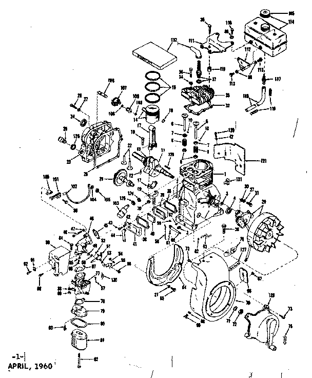 Basic Engine Diagram and Parts List for 14340251  Craftsman Engine