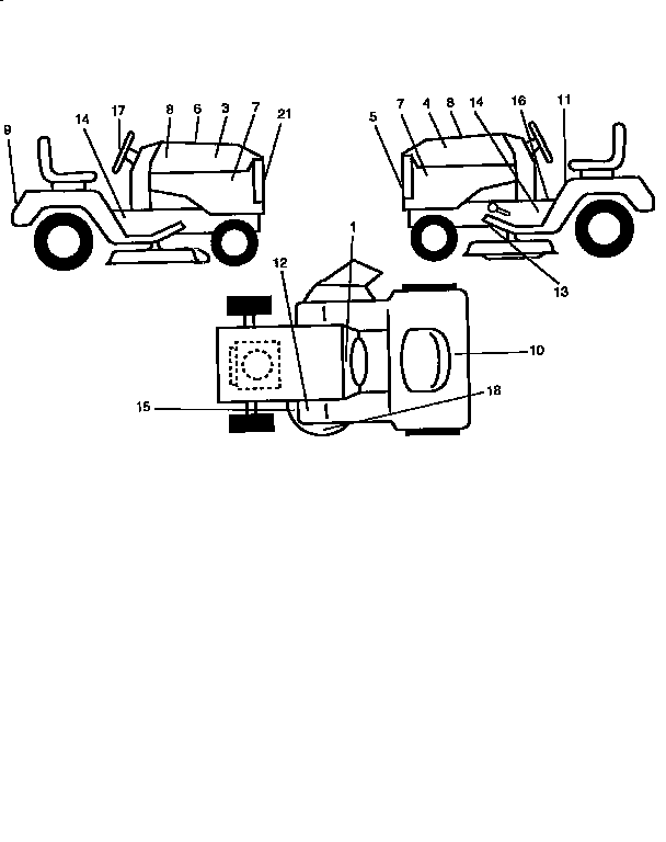 Decals Diagram and Parts List for 917258071  Craftsman Lawn Tractor