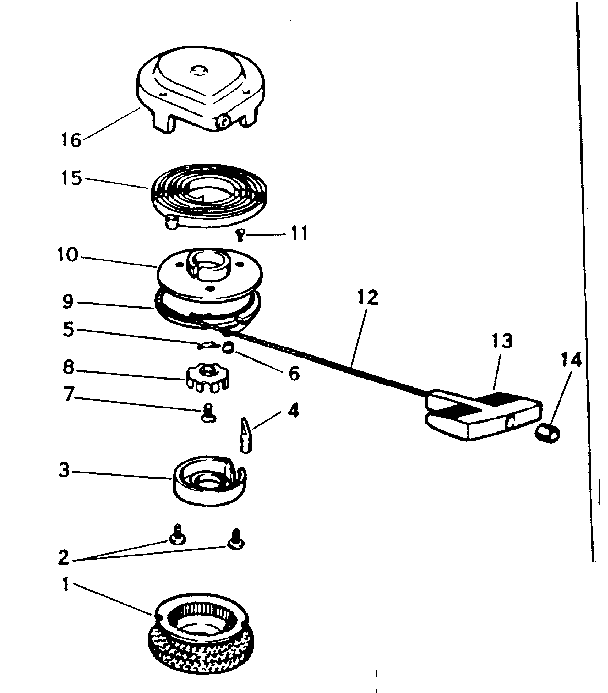 Rewind Starter Diagram and Parts List for 91760036  Craftsman Chainsaw
