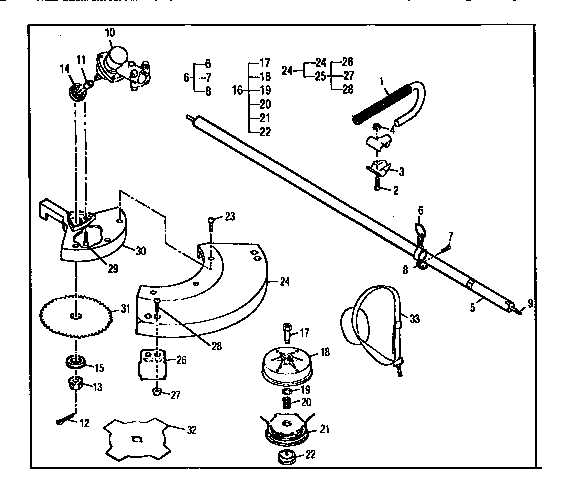 Shaft/handle/stringhead Diagram and Parts List for 989795040  Craftsman Trimmer