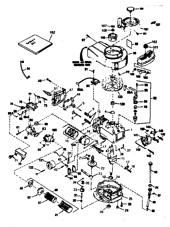 Engine Diagram and Parts List for 143384272  Craftsman Engine