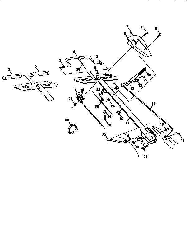 Handles Diagram and Parts List for 917295652  Craftsman Tiller