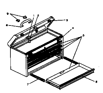 Chest Diagram and Parts List for 706654271  Craftsman Tool Stand & Cart