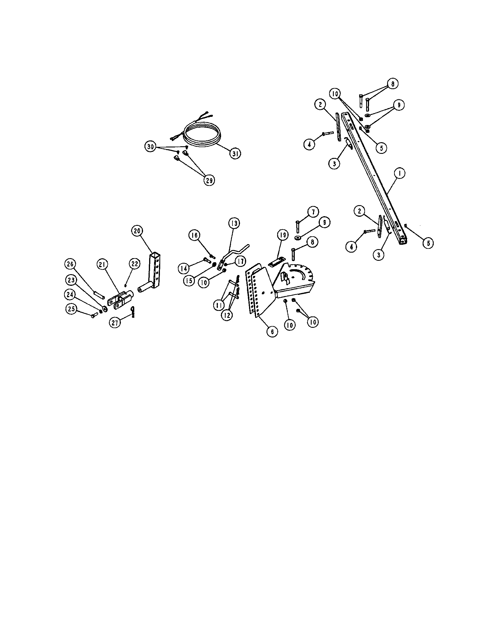 Tube Draw Bar/hitch Diagram and Parts List for 48624629  Craftsman Lawn Tractor
