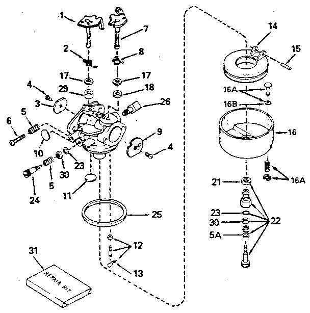 Replacement Parts Diagram and Parts List for 143406192  Craftsman Engine