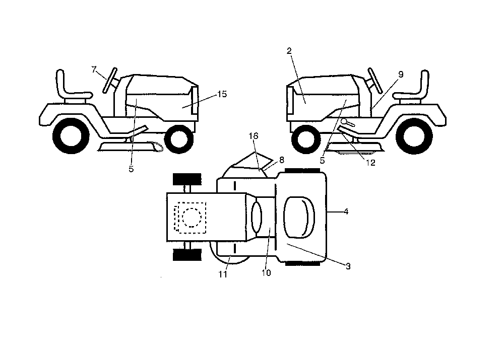 Decals Diagram and Parts List for 96042022000  Craftsman Lawn Tractor