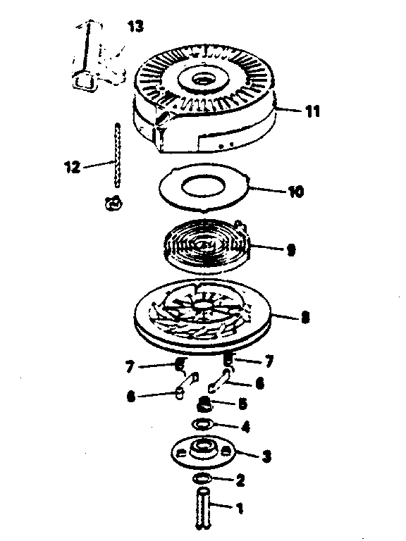 Rewind Starter No. 590621 Diagram and Parts List for 143374202  Craftsman Engine