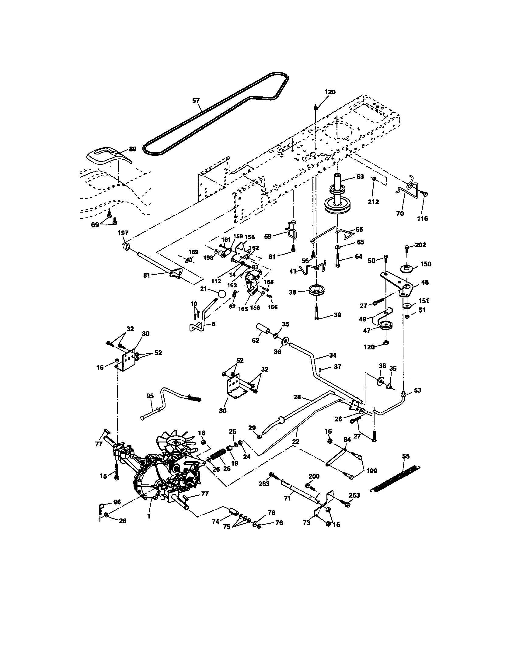Ground Drive Diagram and Parts List for 917275620  Craftsman Lawn Tractor