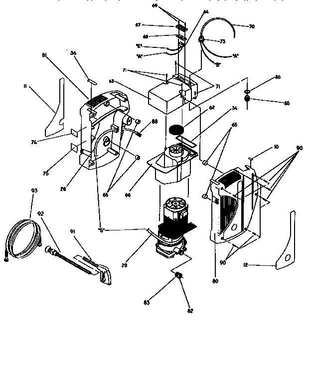 Motor Housing Assembly Diagram and Parts List for 580677130  Craftsman Pressure Washer