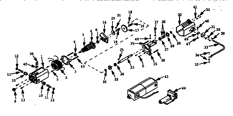 Motor Diagram and Parts List for 35123383  Craftsman Planer Jointer