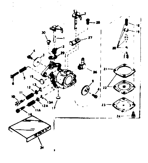 Replacement Parts Diagram and Parts List for 917350721  Craftsman Chainsaw