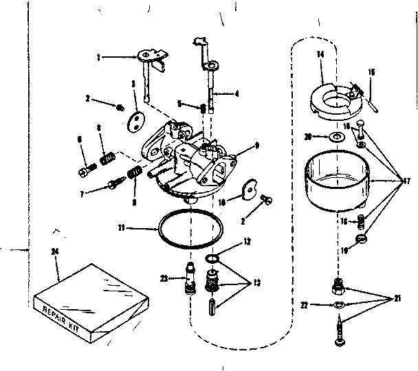 Carburetor No. 30108(lmg-155) Diagram and Parts List for 143105050  Craftsman Engine