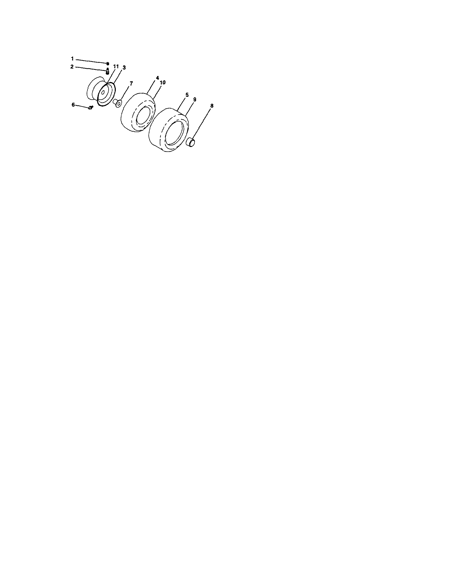 Wheels And Tires Diagram and Parts List for 917286210  Craftsman Lawn Tractor