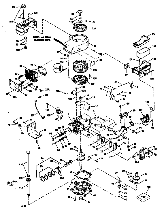 Engine Diagram and Parts List for 143376052  Craftsman Engine