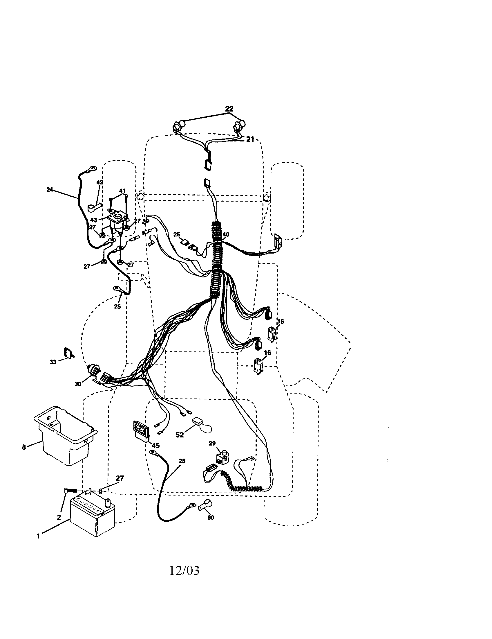 Electrical Diagram and Parts List for 917273380  Craftsman Lawn Tractor