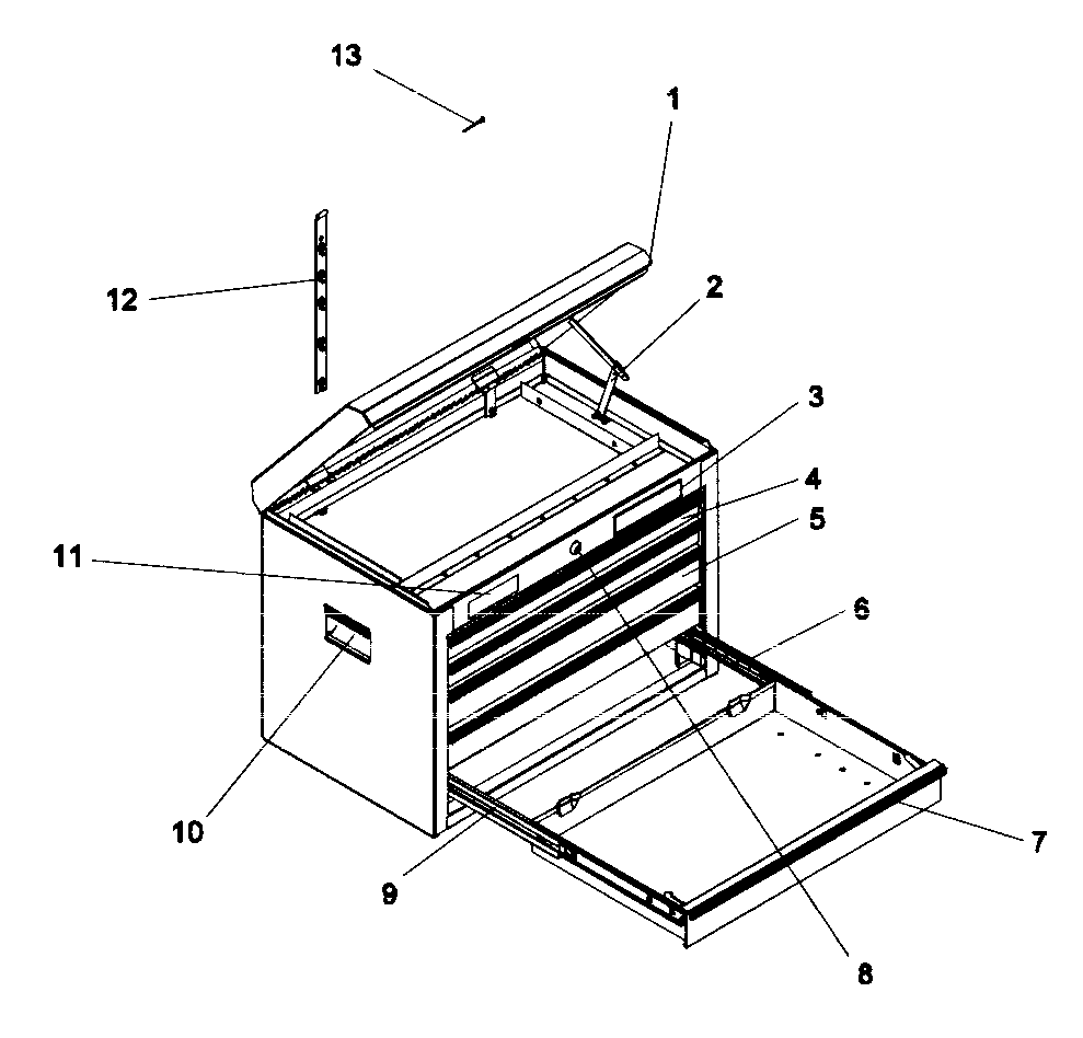 Tool Chest Diagram and Parts List for 706618761  Craftsman Tool Stand & Cart