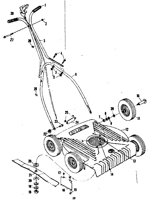 Replacement Parts Diagram and Parts List for 13191080  Craftsman Lawn Mower