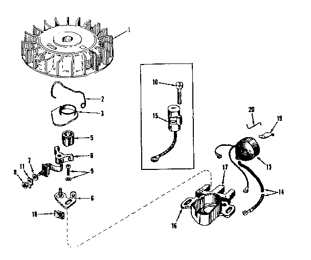 Magneto Diagram and Parts List for 143133032  Craftsman Engine
