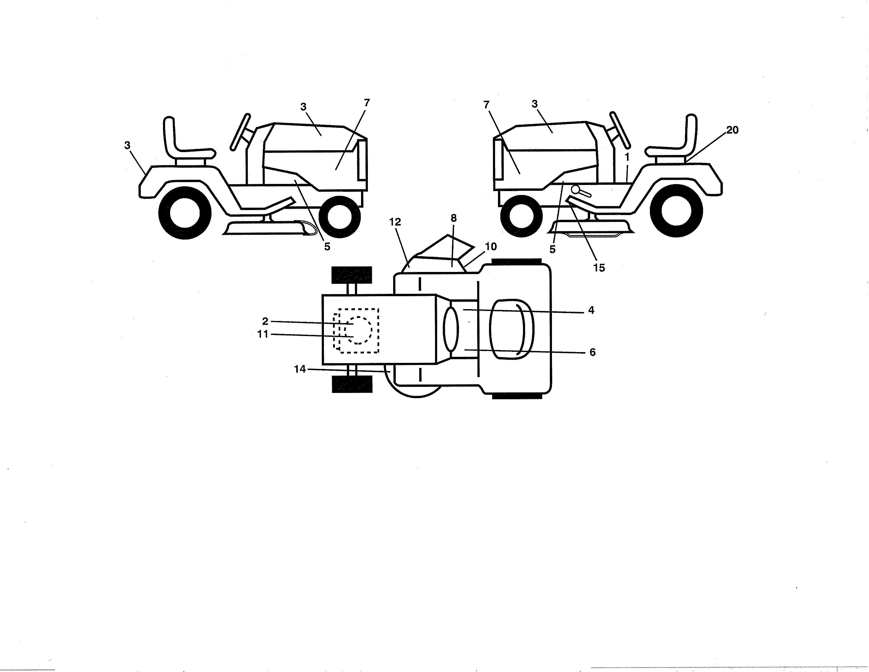 Decals Diagram and Parts List for 917986191  Craftsman Lawn Tractor