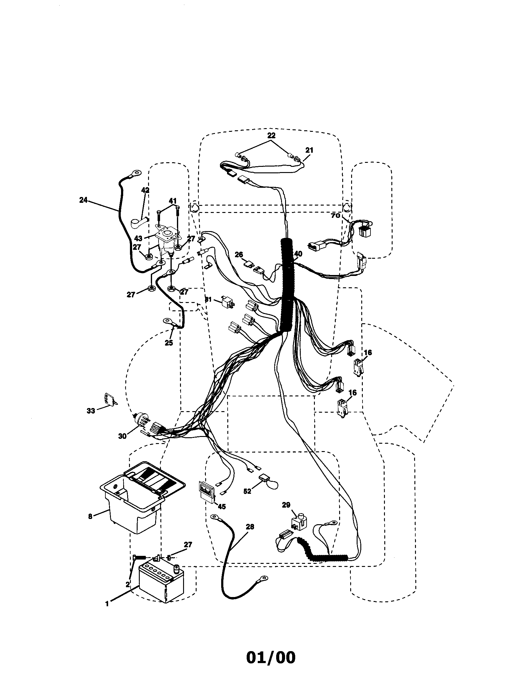 Electrical Diagram and Parts List for 917271060  Craftsman Lawn Tractor