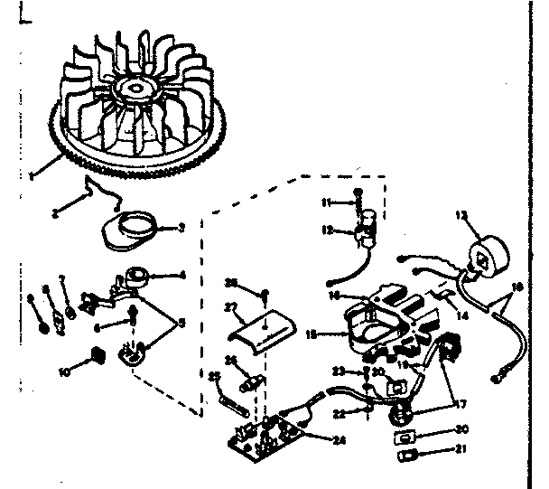 Alternator Magneto Diagram and Parts List for 143136032  Craftsman Engine