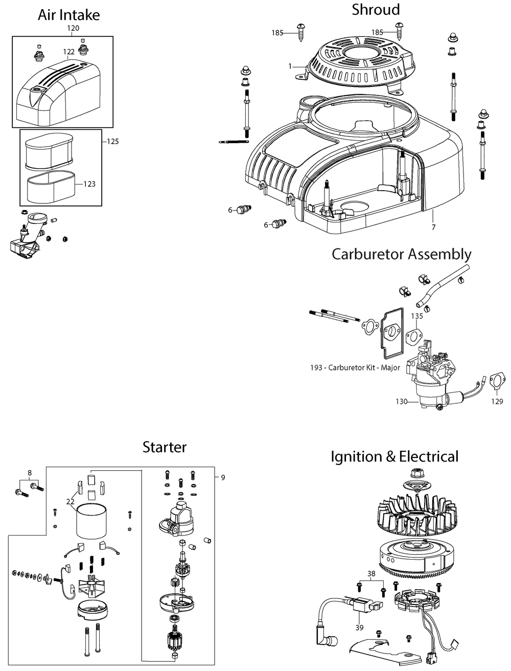 Diagram Diagram and Parts List for 4P90JUC Type 0 Craftsman Engine