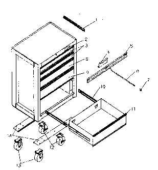 Chest Diagram and Parts List for 706656051  Craftsman Tool Stand & Cart
